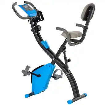 Walmart Soozier 2 in 1 Upright Exercise Bike Stationary Foldable Magnetic Recumbent Cycling with Arm Resistance Bands Pink offer