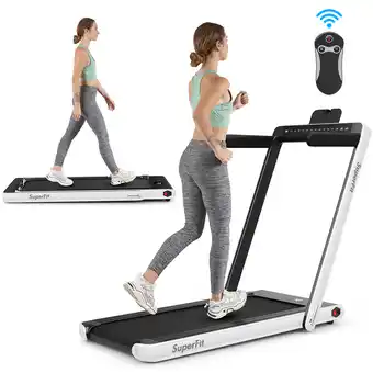 Walmart SuperFit 2.25HP 2 in 1 Folding Jogging Machine Treadmill Dual Display W/Speaker Bluetooth offer