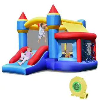 Walmart Costway Inflatable Bounce House Castle Slide Bouncer Shooting Net offer