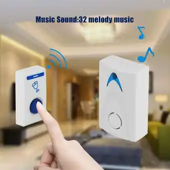 Walmart 504D LED Wireless Chime Door Bell Doorbell & Wireles Remote control 32 Tune Songs White Home Security Use Smart Door Bell offer