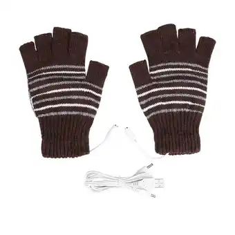 Walmart Noref 1 Pair 5V USB Winter Warm Heating Gloves Men Women Heated Half Finger Mittens , Heating Mittens, USB Gloves offer