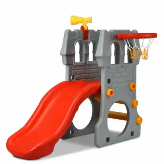Walmart Gymax 2-Step Children Castle Slide Basketball Hoop and Telescope Toy Indoor & Outdoor offer