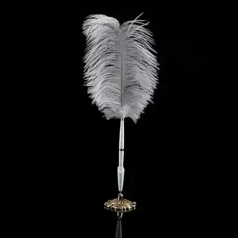 Walmart Spptty 2 Colors Ostrich Feather Wedding Quill Signing Ballpoint Writing Pen With Metal Holder New, Quill Signing Pen, Feather offer