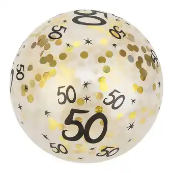Walmart Sonew 10Pcs Printed Number Gold Paper Confetti Latex Round Balloon Decoration, Printed Number Balloon, Round Balloon offer