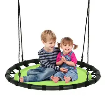 Walmart Gymax 40'' Flying Saucer Round Tree Swing Kids Play Set w/ Adjustable Ropes Outdoor Green offer