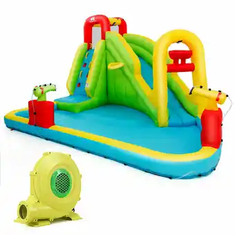 Walmart Gymax Outdoor Inflatable Splash Water Bounce House Jump Slide w/Blower offer