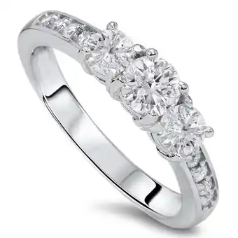 Walmart 1ct Diamond 3 Three Stone Engagement Ring 10K White Gold offer