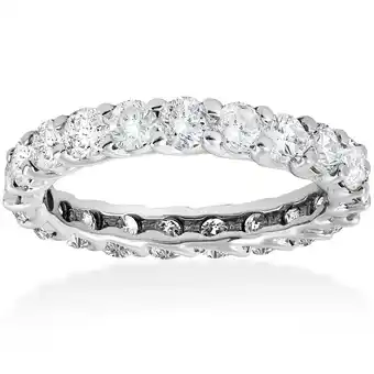 Walmart 3 ct Round Diamond Eternity Wedding Ring 14K White Gold Womens Stackable Band offer