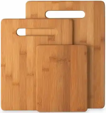 Walmart 3-Piece Bamboo Cutting Board Set - Wooden Kitchen Boards for Food Prep and Chopping Fruits Vegetables offer