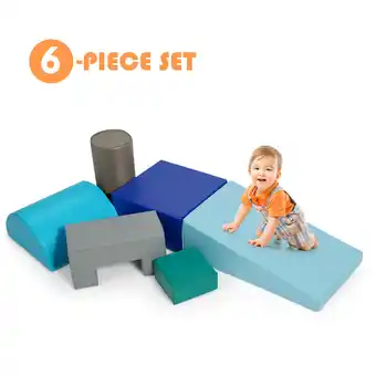 Walmart Gymax 6 Piece Climb Crawl Play Set Indoor Kids Toddler Baby Safe Soft Foam Blocks Toys offer