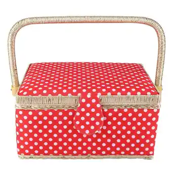 Walmart Fyydes Handmade Sewing Basket Household Fabric Craft Thread Needle Storage Box Organizer Flip Type, Cloth Sewing Storage Box, offer