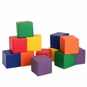 Walmart Gymax 12-Piece 8'' PU Foam Big Building Blocks Colorful Soft Blocks Play Set For Kids offer