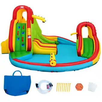 Walmart Kids Inflatable Water Slide Park with Climbing Wall Water Cannon and Splash Pool offer