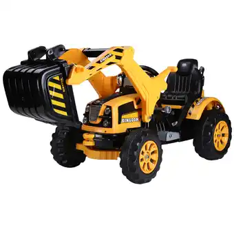 Walmart Aosom 6V Kids Electric Ride on Toy Excavator Construction Trunk with Digger Tractor offer