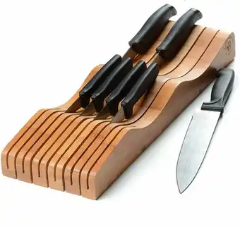 Walmart Bambusi In-Drawer Bamboo Knife Block Design to Hold 10-15 Knives (Not Included) - Knife Storage Organizer Keeps Knife's Blade offer