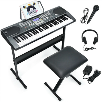 Walmart Gymax 61-Key Electronic Keyboard Piano Starter Set w/Stand Bench Headphones offer