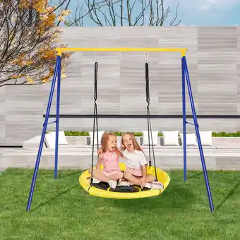 Walmart Extra Large Heavy Duty A-Frame Steel Swing Stand Set 40” Nest Tree Swing Yellow offer
