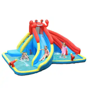 Walmart Costway Inflatable Water Slide Crab Dual Slide Bounce House Splash Pool Without Blower offer