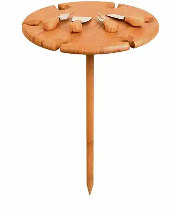Walmart Bamboo Picnic Board Wine Table Holder with Cutlery Cheese Set for Outdoor Picnic offer