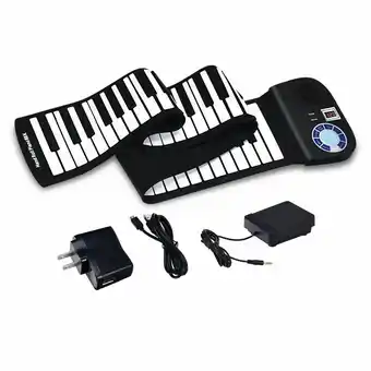Walmart 88 Key Electronic Roll Up Piano Keyboard Silicone Rechargeable w/Pedal offer