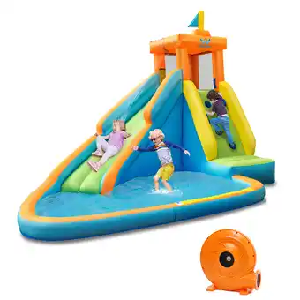 Walmart Costway Kids Bounce House Castle Splash Water Pool W/ 740W Blower offer