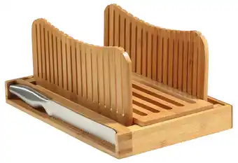 Walmart Bamboo Bread Slicer Cutting Guide - Foldable and Compact with Crumbs Tray and Knife offer