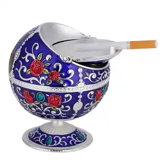 Walmart Domqga Portable Mini Ashtray Metal Round Ball Stamped Pattern Gift Decoration, Round Ball Ashtray, Ashtray Ball offer