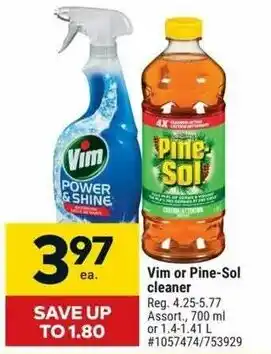 Giant Tiger Vim or Pine-Sol cleaner offer