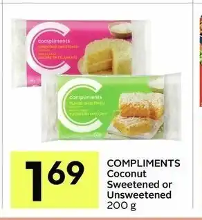 IGA Compliments Coconut Sweetened or Unsweetened offer