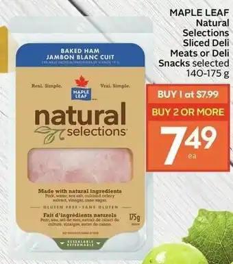 IGA Maple Leaf Natural Selections Sliced Deli offer