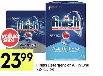 IGA Finish Detergent or All in One offer