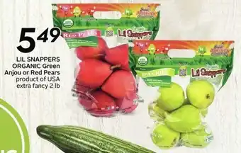 Sobeys Lil Snappers Organic Green Anjou or Red Pears offer