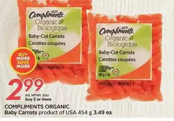 Sobeys Compliments Organic Baby Carrots offer