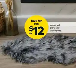 Giant Tiger faux fur rug offer