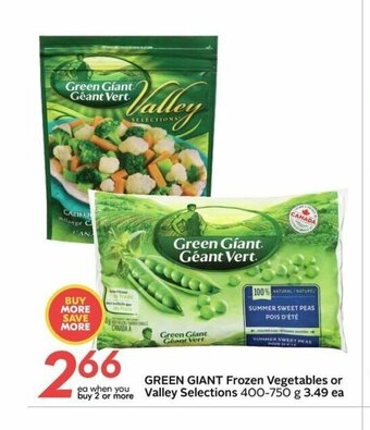 Sobeys Green Giant Frozen Vegetables or Valley Selections offer