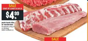 Valu-mart Pork Back Ribs or Tenderloin offer