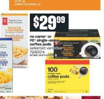 Valu-mart No Name or PC Single-Serve Coffee Pods offer