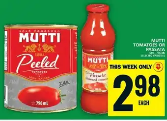 Food Basics Mutti tomatoes or passata offer