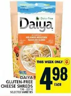 Food Basics Daiya gluten-free cheese shreds offer
