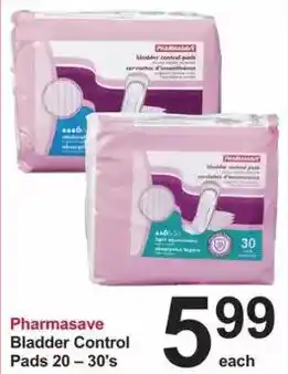 Pharmasave Pharmasave Bladder Control Pads offer