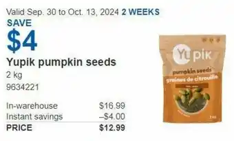 Costco Yupik pumpkin seeds offer