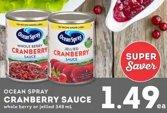 IGA OCEAN SPRAY CRANBERRY SAUCE offer