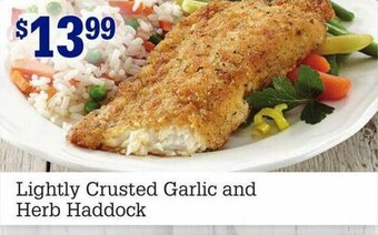 M&M Meat Shops Lightly Crusted Garlic and Herb Haddock offer