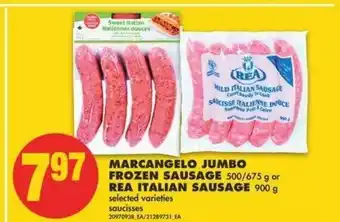 No Frills Marcangelo Jumbo Frozen Sausage offer