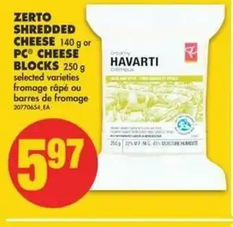 No Frills Zerto Shredded Cheese offer