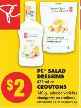 No Frills PC Salad Dressing offer
