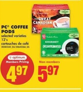 No Frills PC Coffee Pods offer