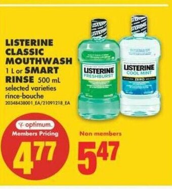 No Frills Listerine Classic Mouthwash offer
