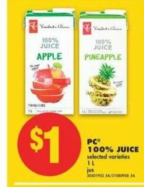No Frills PC 100% Juice offer