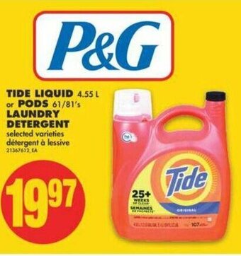 No Frills Tide Liquid Pods Laundry Detergent offer